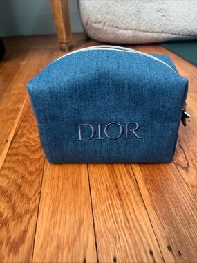 Dior Denim Toiletry Pouch — Blue